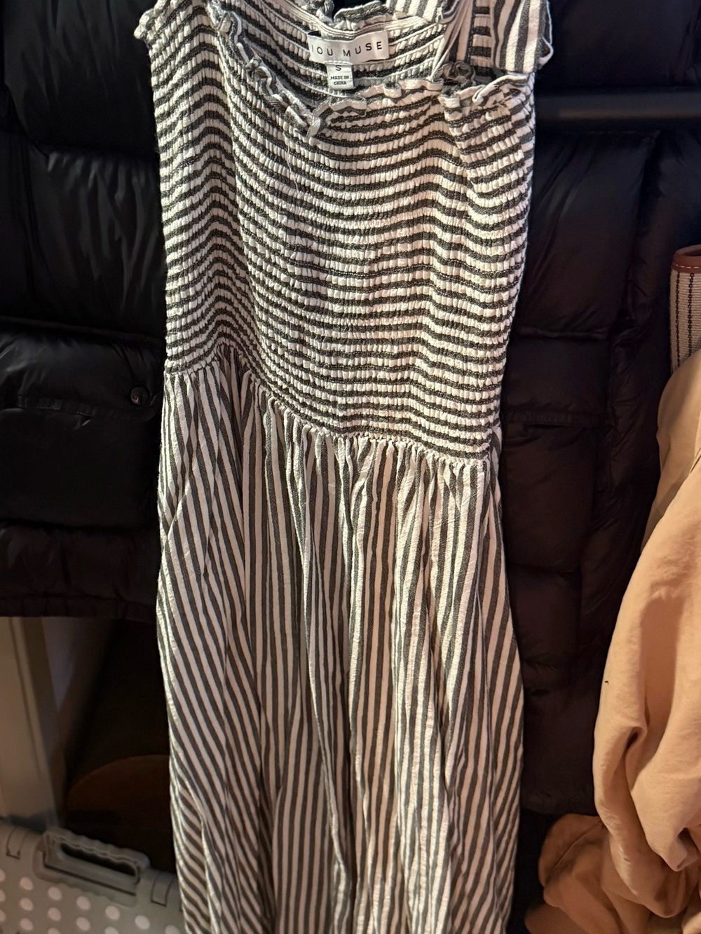 Black and White Striped Maxi Dress